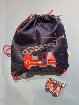 Turnbeutel mit Feuerwehrmotiv, Zauberhandtuch mit Feuerwehrmotiv