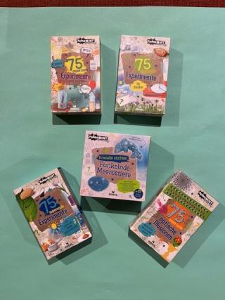 Diverse Experimente-Boxen mit Kärtchen, Experimentier-Box Kristalle züchten.