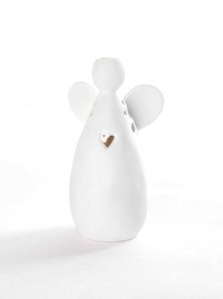 Blumenengel-Vase aus Porzellan mit Herz.