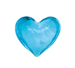 Glasherz in blau.