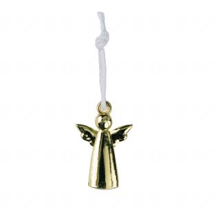 Schutzengel in Gold mit Band zum Aufhängen.