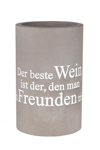 Flaschenkühler mit der Aufschrift 