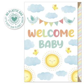 Geschenkbillet mit dem Aufdruck Welcome Baby.