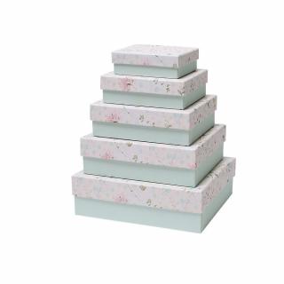 Geschenkkartons Forever mit dezemtem Blumen- und Rankendesign in verschiedenen Größen.