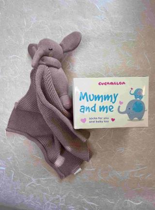 Schmusetuch mit Elefant; Mummy and me-Söckchen